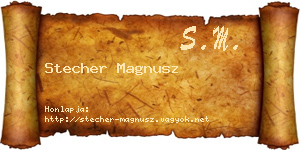 Stecher Magnusz névjegykártya